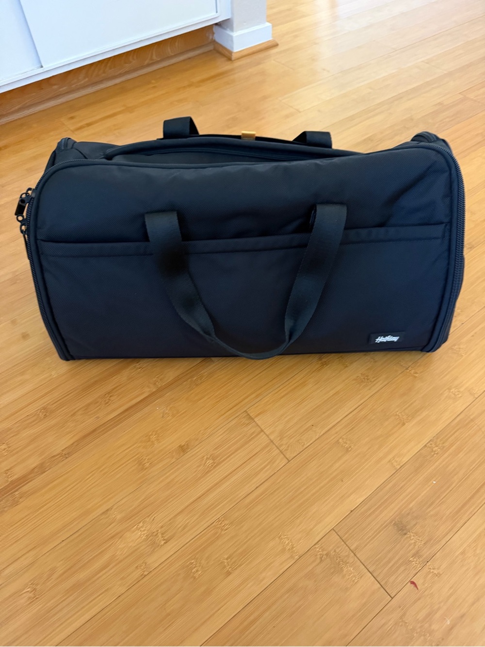 Black Travel Duffel Bag with Shoulder Strap